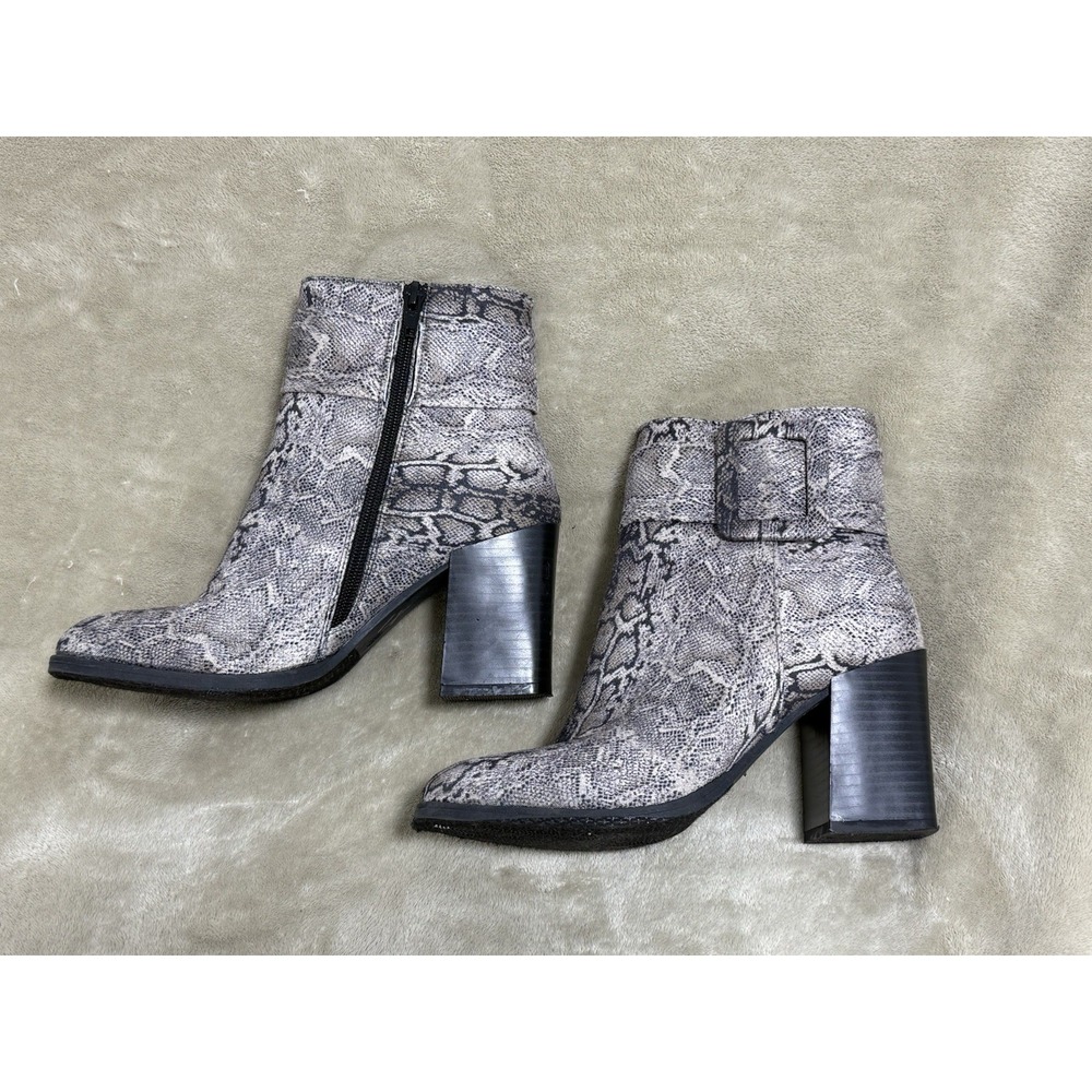 Pierre Dumas Block Heel Snake Women's Booties Size 6 - Picture 5 of 8